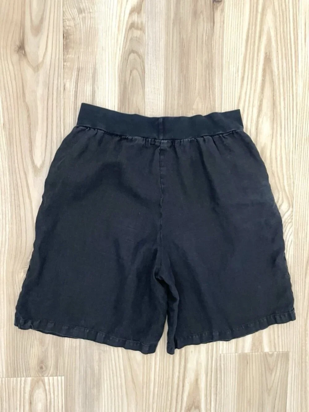 CUT LOOSE 100% Linen Pull-On Shorts Beach Coastal Classic Black size Large